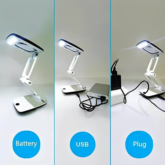 Adjustable Floor Magnifier with Large Viewing Lens and LEDs