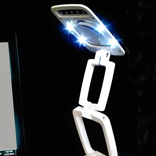 Adjustable Floor Magnifier with Large Viewing Lens and LEDs