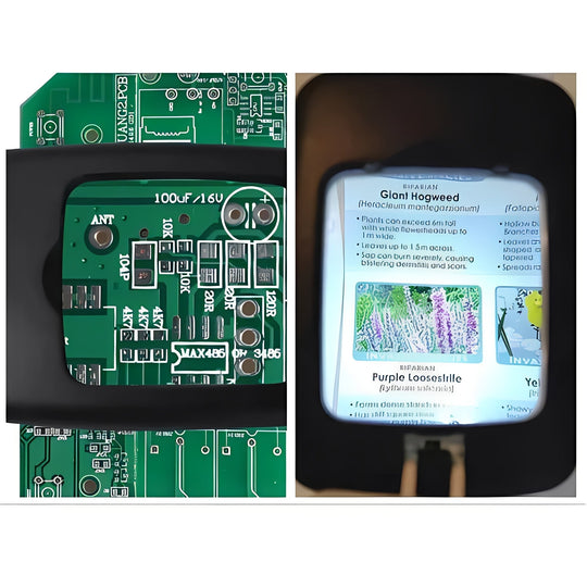 Adjustable Floor Magnifier with Large Viewing Lens and LEDs