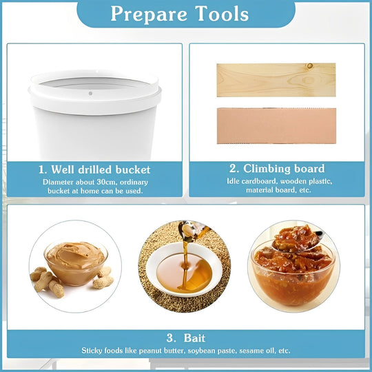Stainless Steel Roller Mouse Trap Attachment for Bucket Use