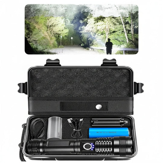Rechargeable LED Flashlight with Adjustable Beam