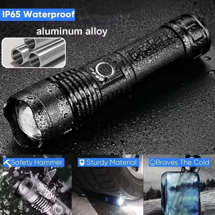 Rechargeable LED Flashlight with Adjustable Beam