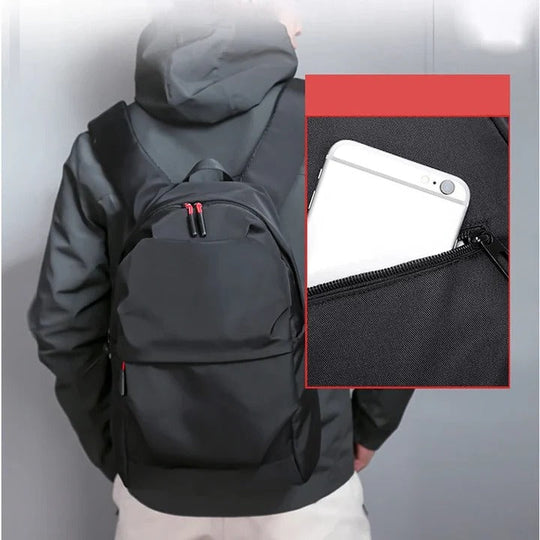 Black Backpack with Multiple Storage Pockets