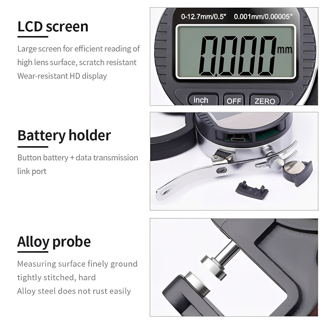 Handheld Digital Thickness Measuring Tool with Digital Display