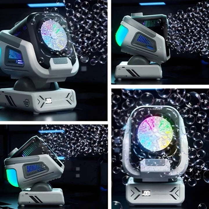 Bubble Blower with LED Lights and Rotating Base