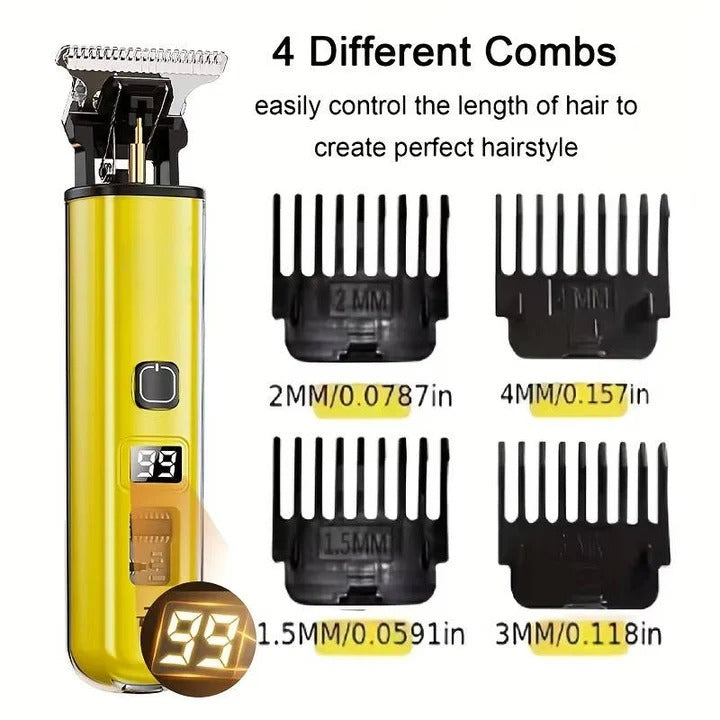 Rechargeable Hair Trimmer with Detachable Blade and LED Indicator