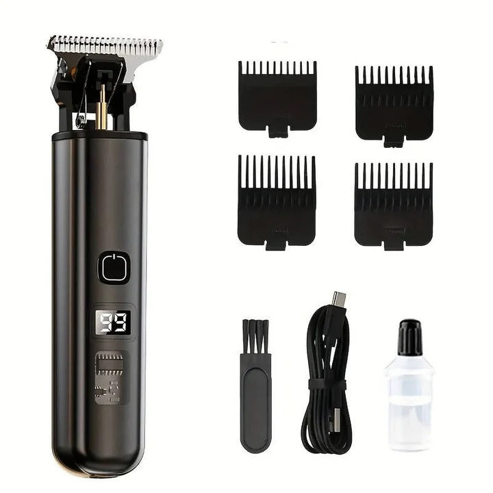 Rechargeable Hair Trimmer with Detachable Blade and LED Indicator