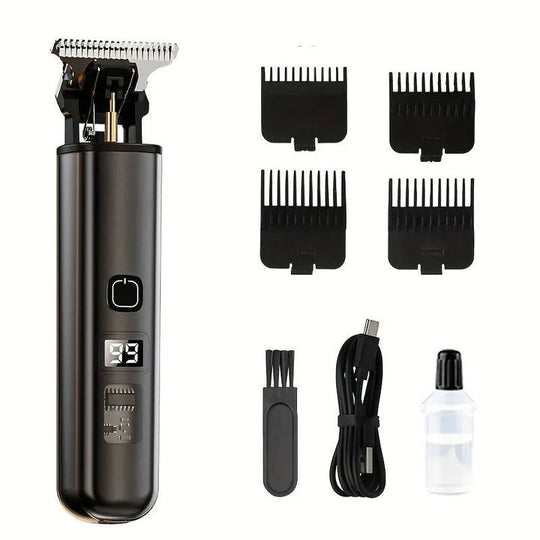 Rechargeable Hair Trimmer with Detachable Blade and LED Indicator