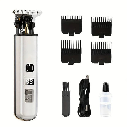 Rechargeable Hair Trimmer with Detachable Blade and LED Indicator
