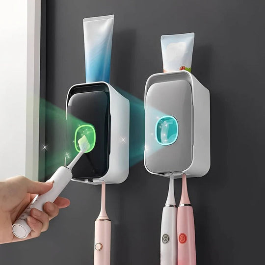 Wall Mounted Toothpaste Dispenser with Adhesive Installation