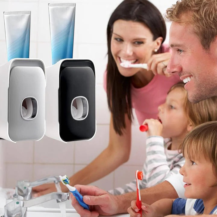 Wall Mounted Toothpaste Dispenser with Adhesive Installation