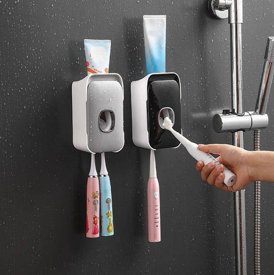 Wall Mounted Toothpaste Dispenser with Adhesive Installation