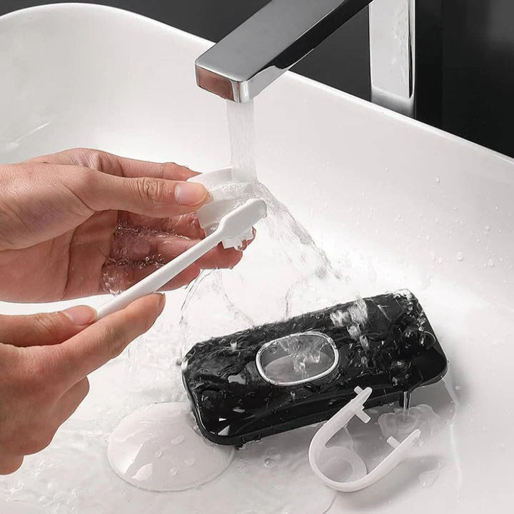 Wall Mounted Toothpaste Dispenser with Adhesive Installation