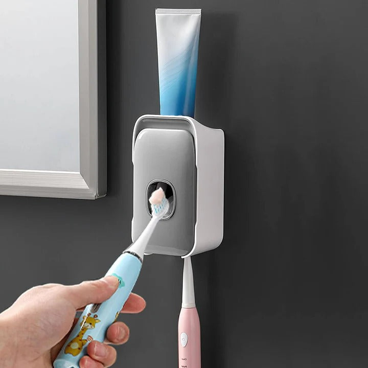 Wall Mounted Toothpaste Dispenser with Adhesive Installation