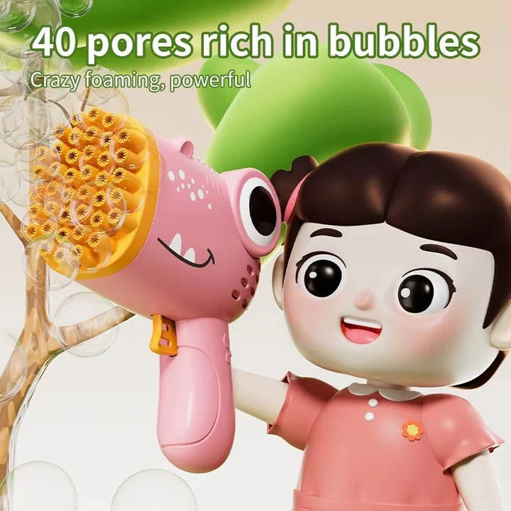 Battery Operated Dinosaur Bubble Blowing Toy for Kids