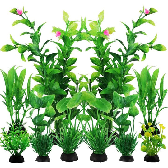Decorative Artificial Plants for Fish Tanks, 10 Pieces