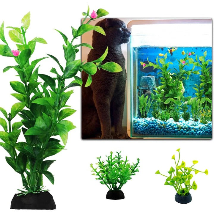 Decorative Artificial Plants for Fish Tanks, 10 Pieces