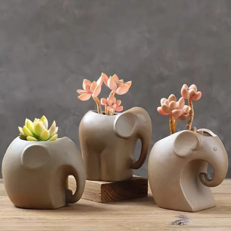 Animal Shaped Ceramic Succulent Planter for Desktop Pots