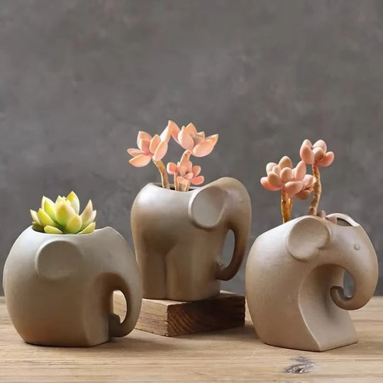 Animal Shaped Ceramic Succulent Planter for Desktop Pots