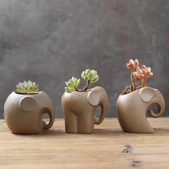 Animal Shaped Ceramic Succulent Planter for Desktop Pots