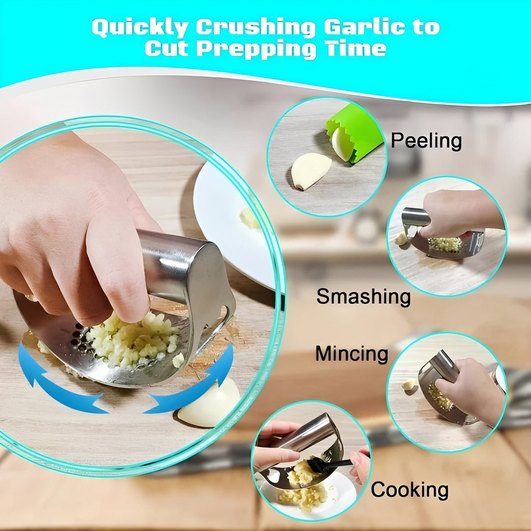 Stainless Steel Garlic Press Rocker for Kitchen Use