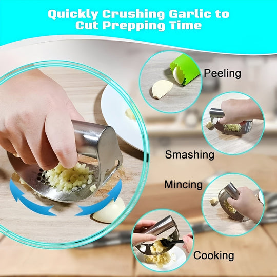 Stainless Steel Garlic Press Rocker for Kitchen Use
