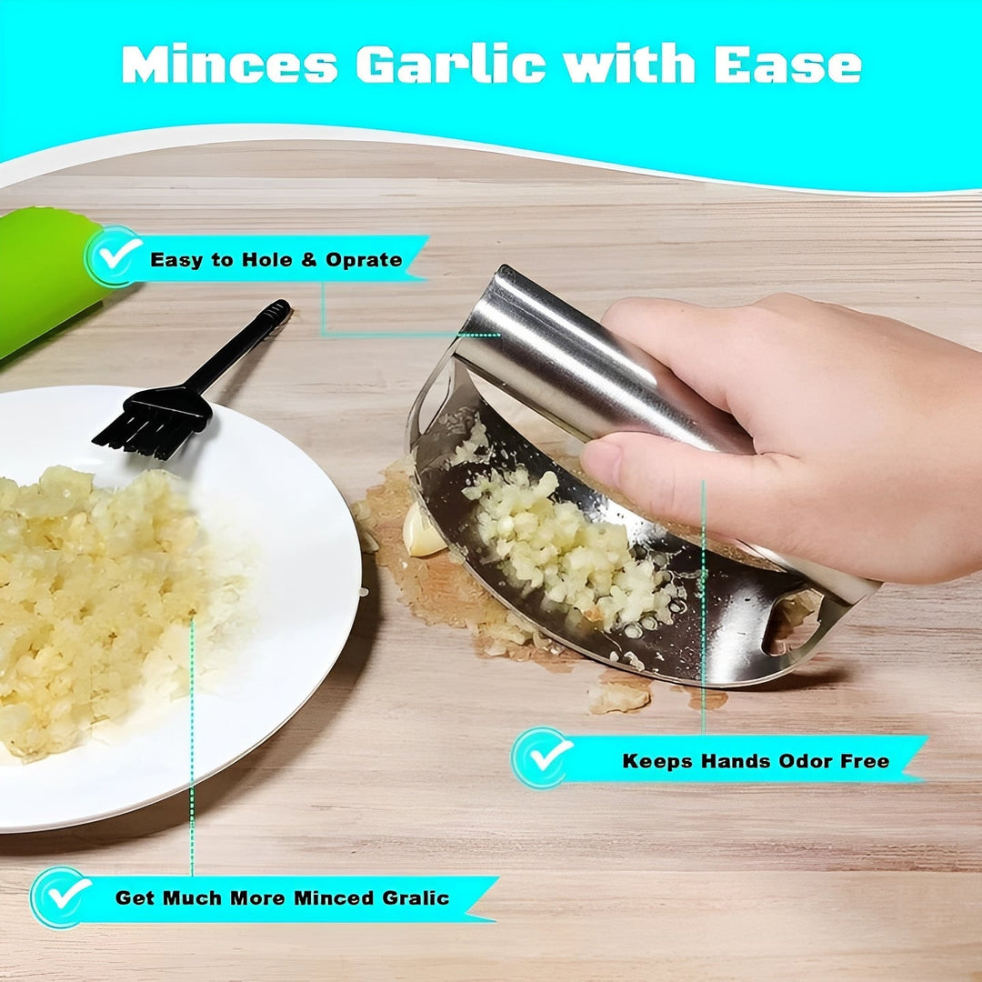 Stainless Steel Garlic Press Rocker for Kitchen Use