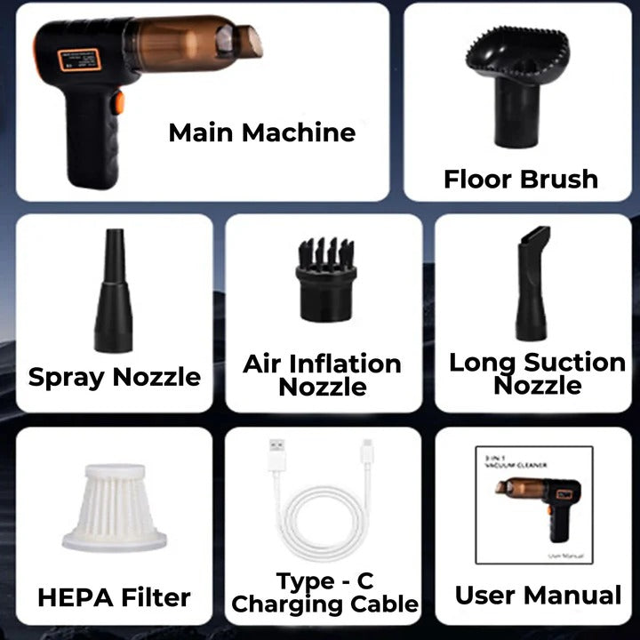 Cordless Handheld Car Vacuum with Portable Design