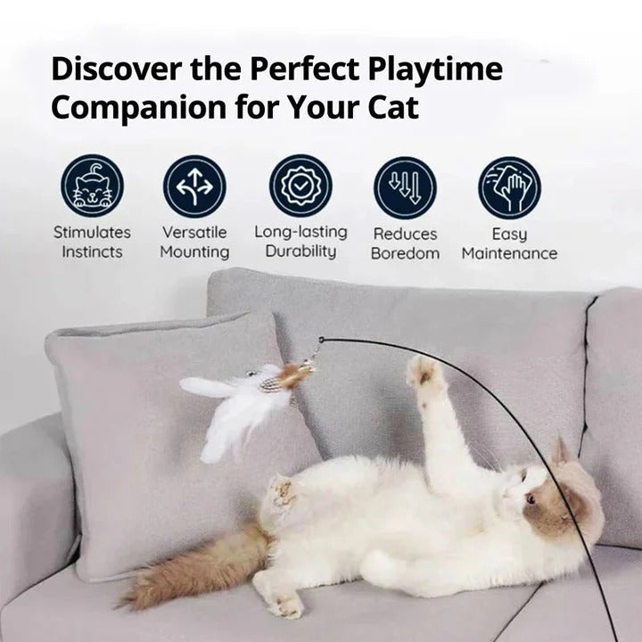 Plush Bird Cat Toy Set for Interactive Play