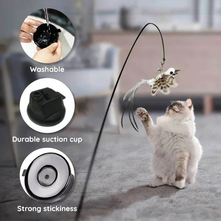 Plush Bird Cat Toy Set for Interactive Play