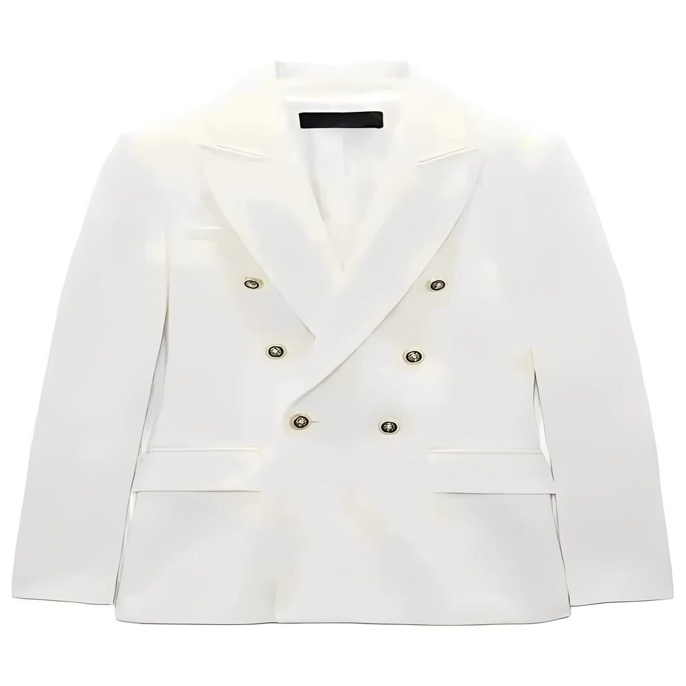 Women's Long Sleeve Button Front Blazer with V Neck Design