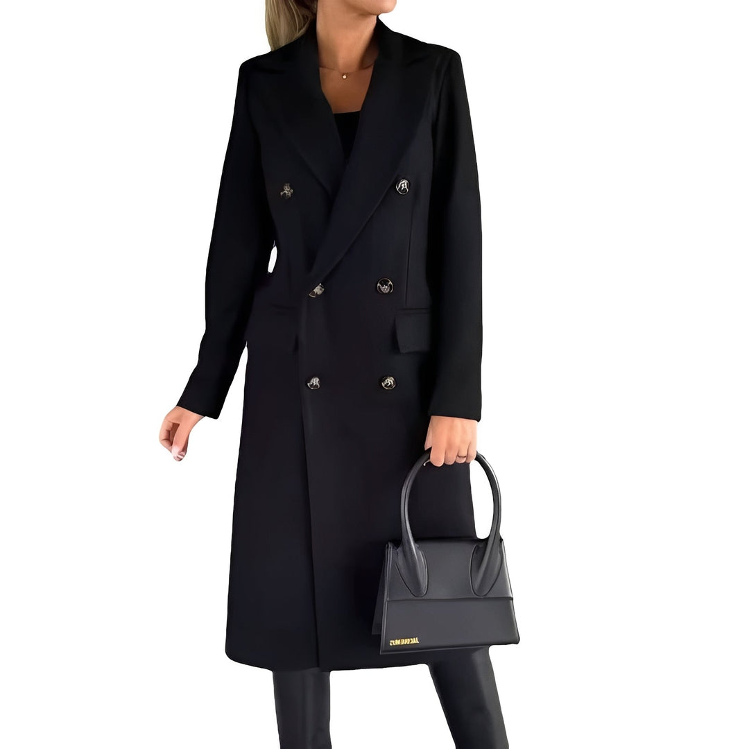 Women's Double Breasted Winter Coat with Slim Fit Design