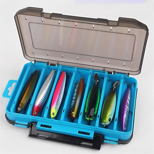 Fishing Tackle Box with Double-Sided Compartment Storage