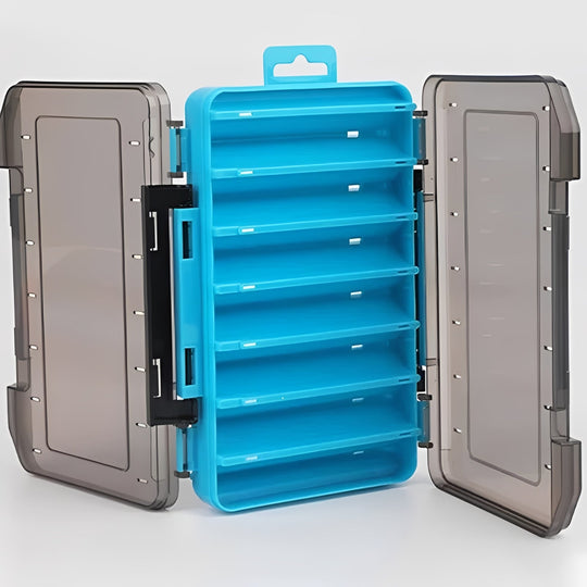 Fishing Tackle Box with Double-Sided Compartment Storage