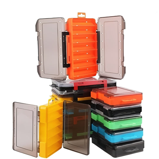 Fishing Tackle Box with Double-Sided Compartment Storage