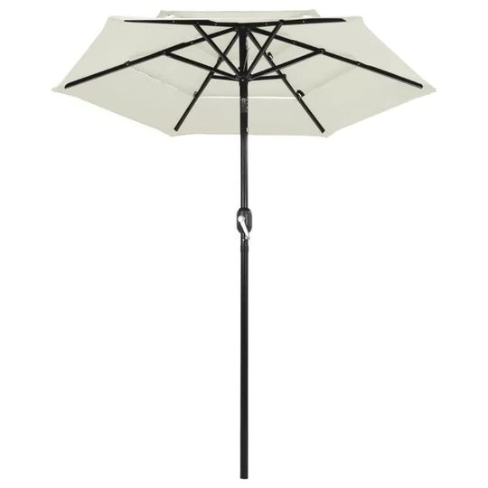 Three Tier Patio Umbrella with Crank Tilt and Aluminium Pole