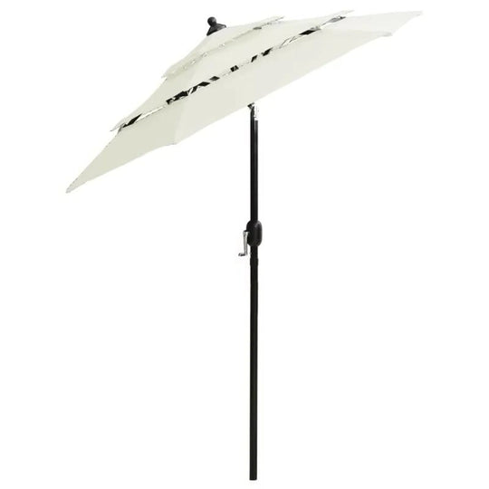 Three Tier Patio Umbrella with Crank Tilt and Aluminium Pole