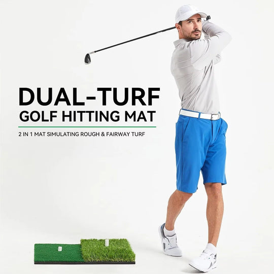 Golf Practice Hitting Mat with Tee Hole for Indoor and Outdoor Use