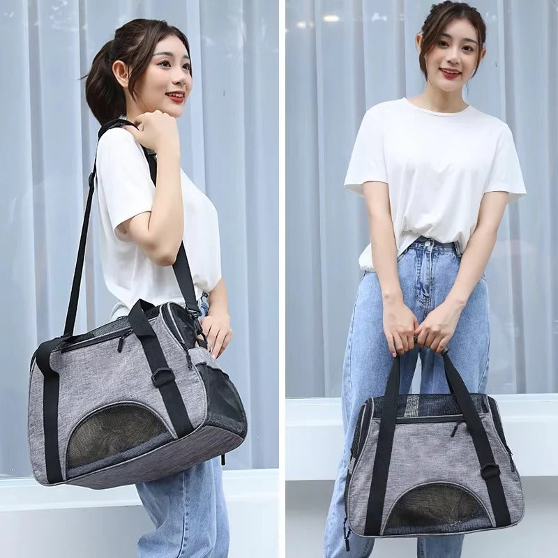 Breathable Mesh Pet Carrier Bag for Small Dogs and Cats