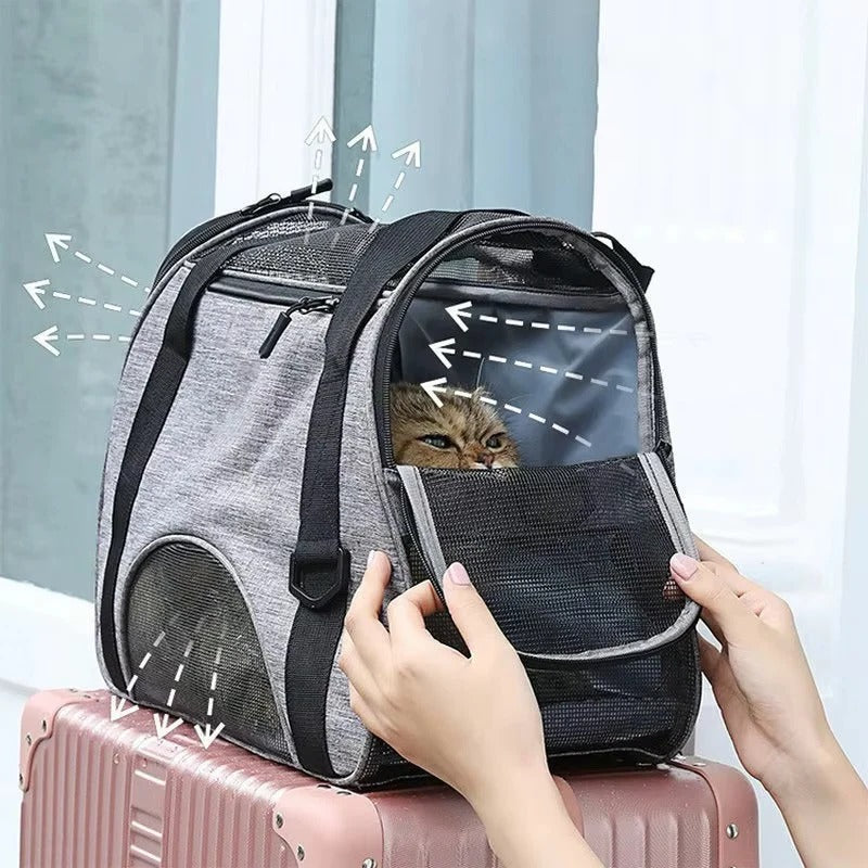 Breathable Mesh Pet Carrier Bag for Small Dogs and Cats