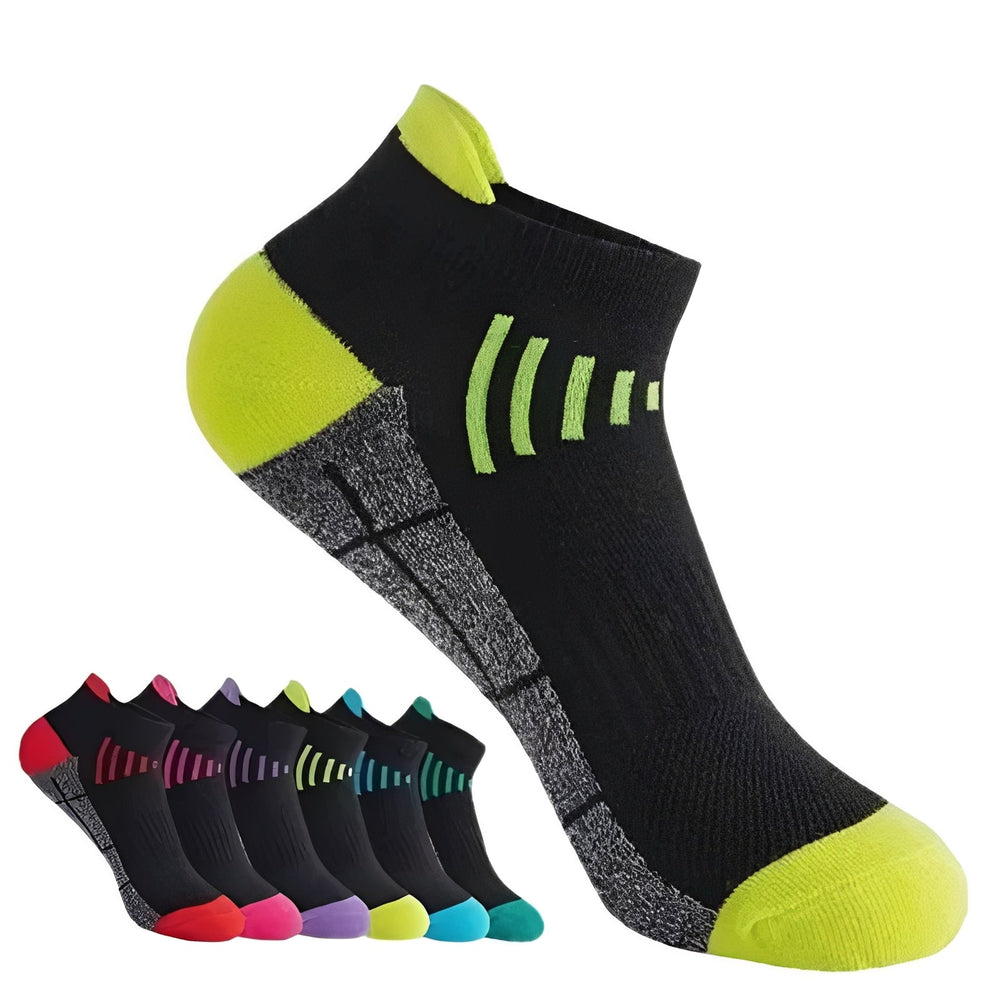 Low Cut Athletic Socks with Moisture Wicking, 6 Pair Set for Sports