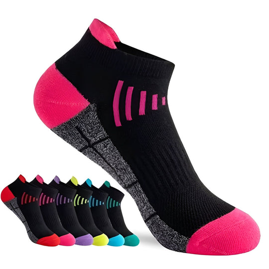 Low Cut Athletic Socks with Moisture Wicking, 6 Pair Set for Sports