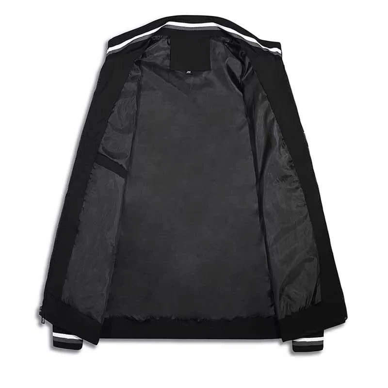Men's Zip Front Bomber Jacket with Lightweight Design