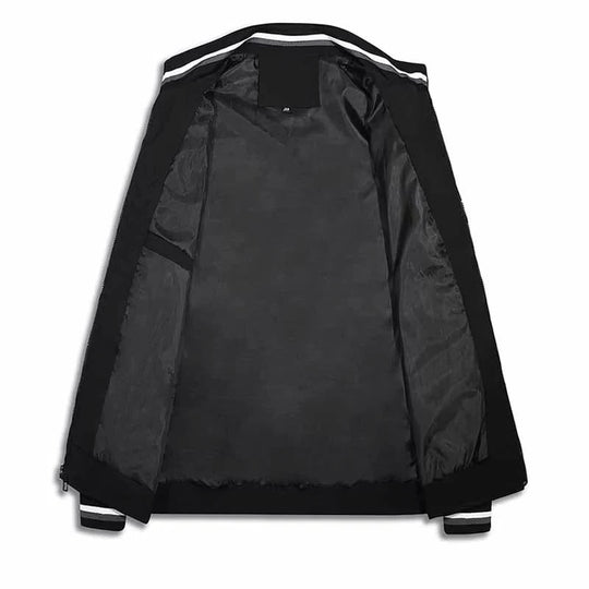 Men's Zip Front Bomber Jacket with Lightweight Design