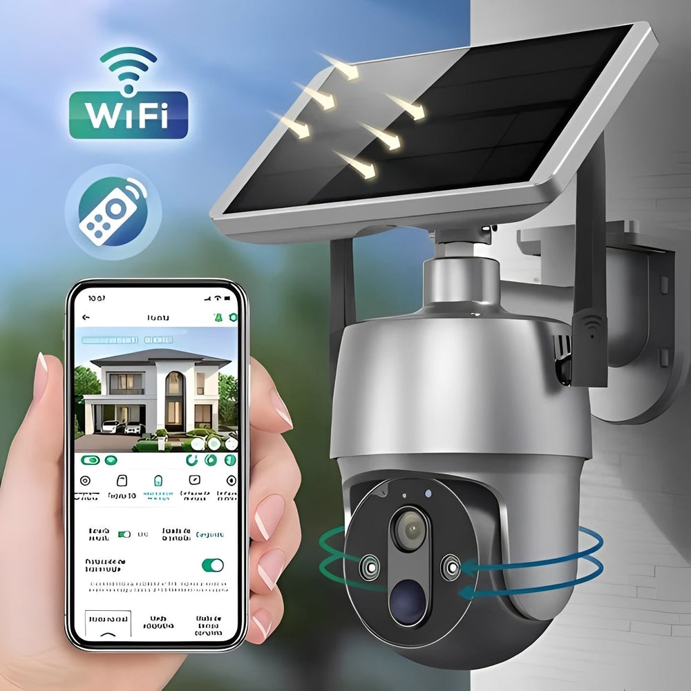 Solar Powered Security Camera for Outdoor Surveillance Monitoring