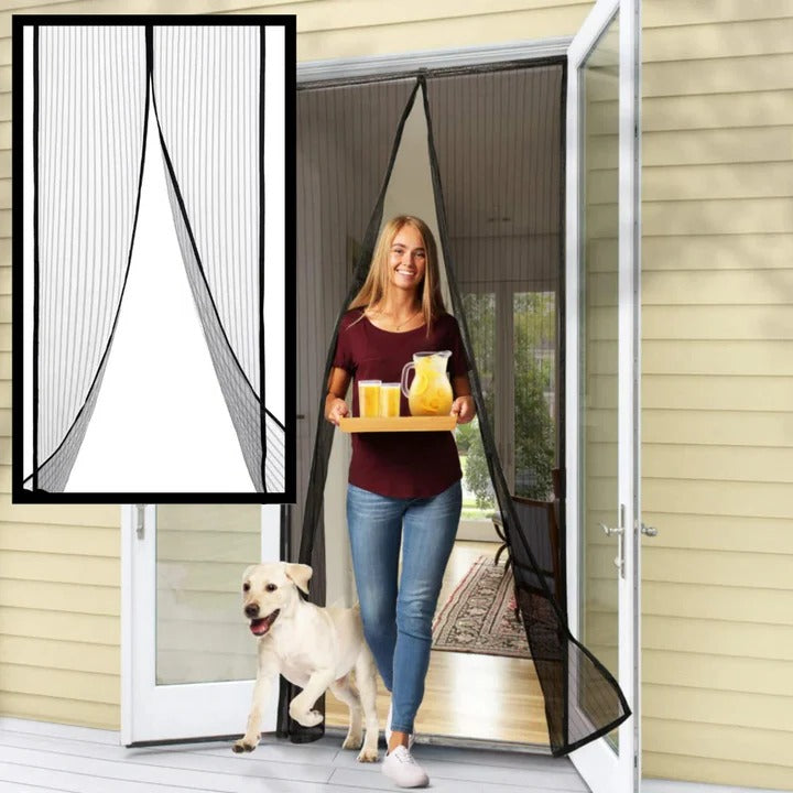 Magnetic Mesh Screen Door with Self-Closing Design