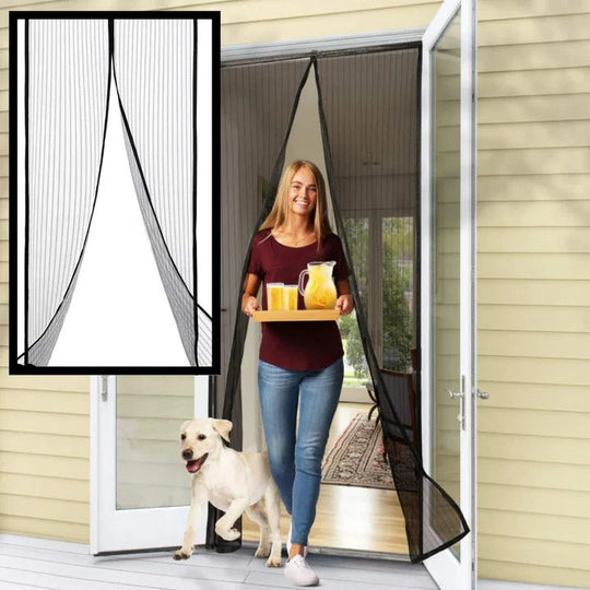 Magnetic Mesh Screen Door with Self-Closing Design