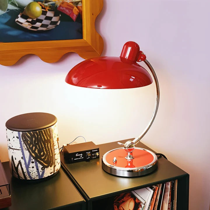 Vintage Adjustable Dome Desk Lamp with Iron Finish