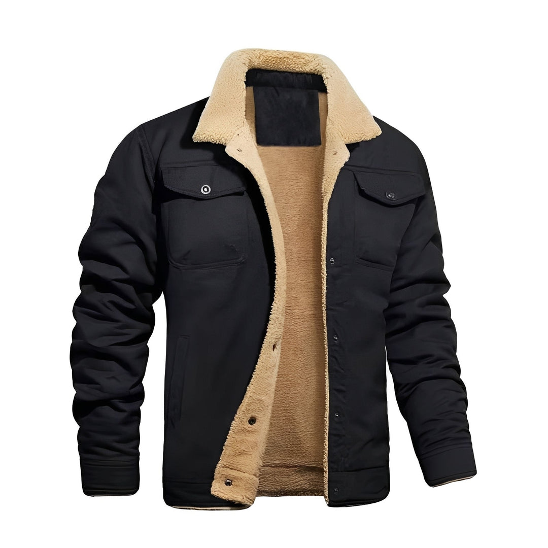 Retro Plush Jacket for Men, Windproof Winter Streetwear