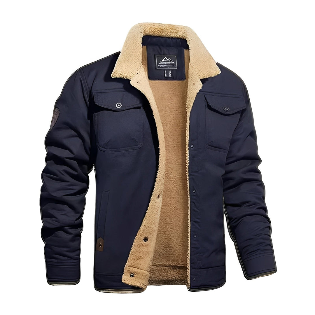 Retro Plush Jacket for Men, Windproof Winter Streetwear